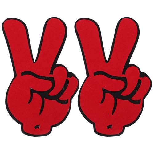 KICHOUSE 2 Piezas Dedos de Animadora de Tela de Fieltro Pequeños Rojos, Accesorio para Animar Eventos Deportivos y Fiestas, Soporte para Dedos de Porristas en Baloncesto, Fútbol y Béisbol