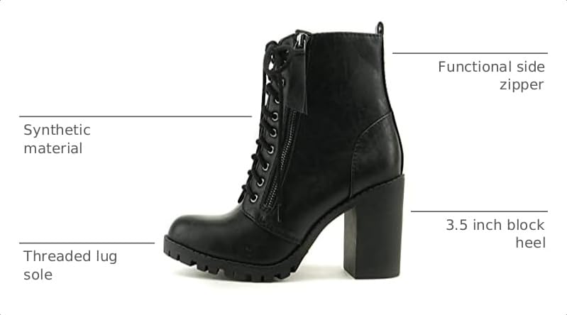 Image of Soda Women's Malia Faux Lace Up Chunky Lug Sole Combat Boot