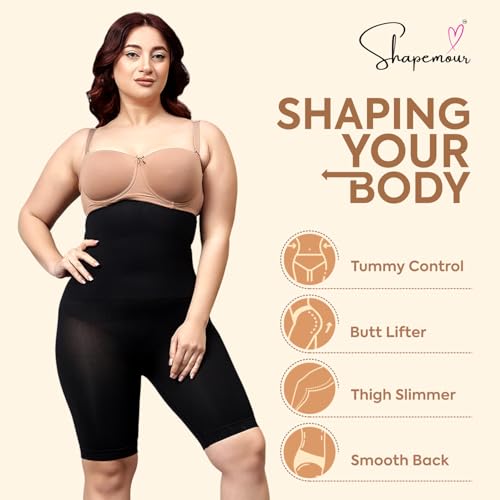 Image of SHAPEMOUR High Waist Shapewear for Women, Body Shaper Shorts with Silicone Grip, No Steel Bones Slimming Panties, Seamless Design Tummy Control Tucker