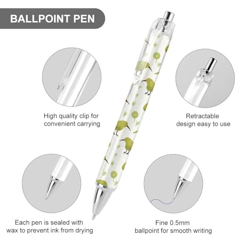 Bolígrafo retráctil Kiwi Bird de alta precisión, punta fina de 0,5 mm para oficina, 4 ud 3