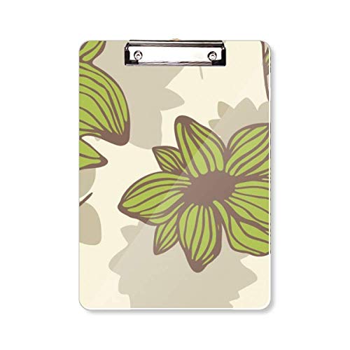 Bloc-notes de peinture fleurs marron vert A4 au papier dessin supérieur