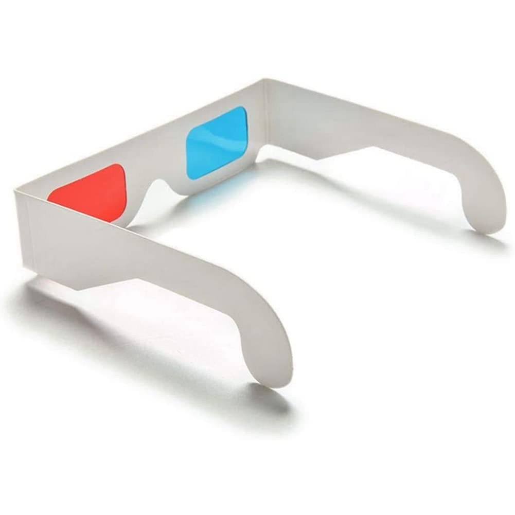 Gafas 3D,100 Pares Lentes Estéreo Papel Rojo Y Azul para Películas Set Anaglifo de Papel Gafas 3D