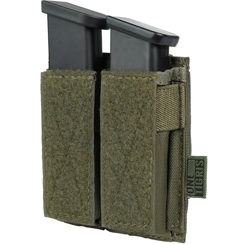 Image of OneTigris Tactical Double Pistol Mag Pouch,Open-Top Molle Mag Pouch for 9mm M4 /M16 /AR /AK, Magazine Pouch with Quick Release Insert