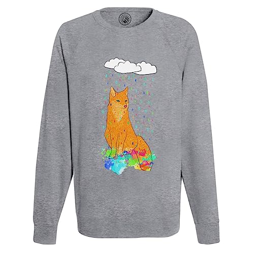 Sweatshirt Homme Renard A l'Affut Dessin Pluie Multicolor mode automne