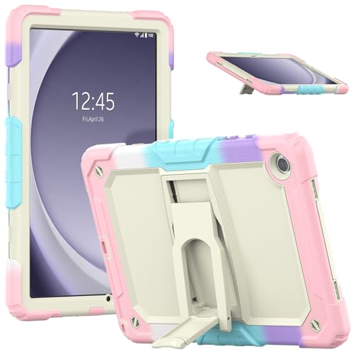 Coque Samsung Galaxy Tab A9 Plus antichoc rose camouflage avec protège-écran