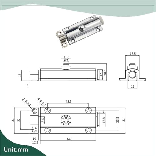 Goupille de rebond automatique : ressort de compression loquet meuble