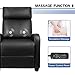 Furniwell Massage Recliner Chair for Living Room Adjustable PU Leather Reclining Chair Home Theater Seating Modern Winback Single Sofa for Adults with Footrest (Leather, Black)