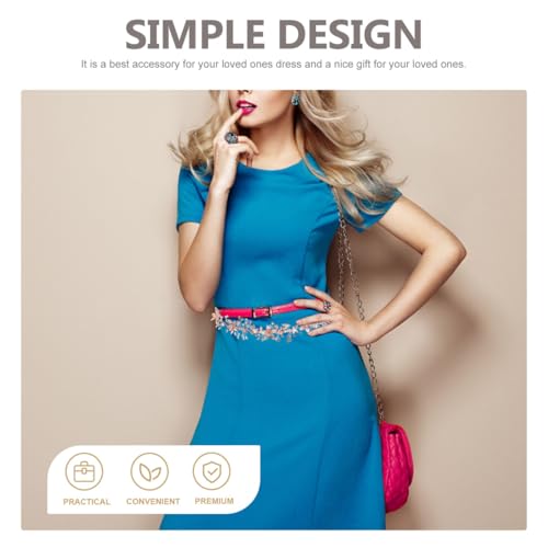 KESYOO Wedding Crystal Belt Fashion Bridal Dress Belt Accessory Bridal Flower Waistband Rose Gold Belt (Rose Gold)3