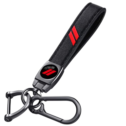 Annloysky Black Leather Car Key Chain Metal Car Keyring Accessories, Keychain Keyring Family Present for Man and Woman