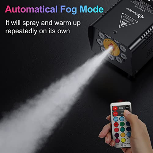Fansteck Fog Machine With 9 Lights, Automatic Smoke Machine With Remote Control, Rgb Lights With 12 Colors Changing For Halloween, Party, Wedding, Christmas And Stage, 2500Cfm, 500W #TOP1