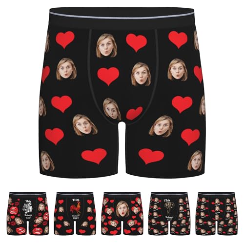 Custom Boxers for Him Boyfriend Father Husband,Personalized Boxers for Christmas Birthday Gifts