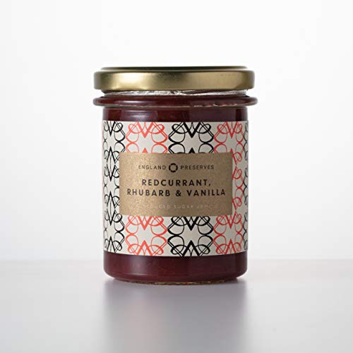 England Conserva grosella roja, ruibarbo y vainilla, 210 g