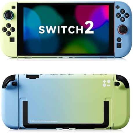 （06:30時点） BJBT Switch 2対応 保護カバー ケース ドック対応 スイッチ2ケース Switch2専用ケース 全面保護·分解簡単·指紋防止·高感度·分体式設計 プレゼント Gradient green