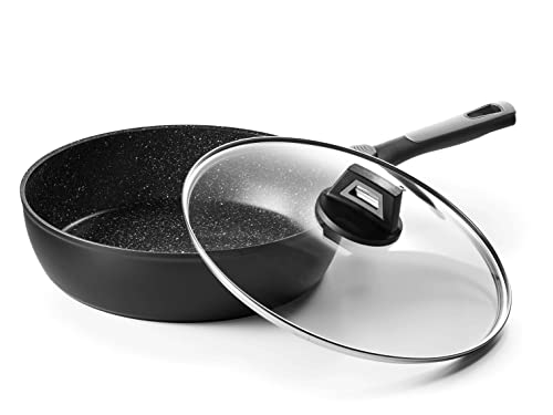 Pradel Excellence - Pierra Sauteuse 28 cm - Aluminium Forgé - Revêtement Façon Pierre - Épaisseur 2,5/4,0 mm - Manche Amovible - Compatible Tous Feux,...