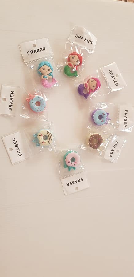 Krupasadhya 12 Pcs HB Pencil Set Pencil With Ice Cream Shaped Eraser Unique Pencil Kit with 1 Fancy Donut/Baby Doll Fish Eraser For Girls & Boys pack of 1 4