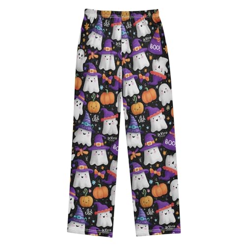 Cute Ghosts Pattern Pajama Pants Soft Lounge Sleepwear PJ Bottoms with Elastic Waist Ages 6–14 Years2