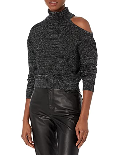 Bcbgeneration Women's Long Sleeve Turtleneck Sweater With Cutout, Black, X-Small #TOP17