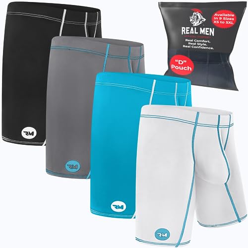 Real Men Athletic Underwear with ABCD Pouch - 1, 3 or 4 Pack with 6, 7 and 9 inch Inseam Nylon Boxer Briefs - XS to 5XL