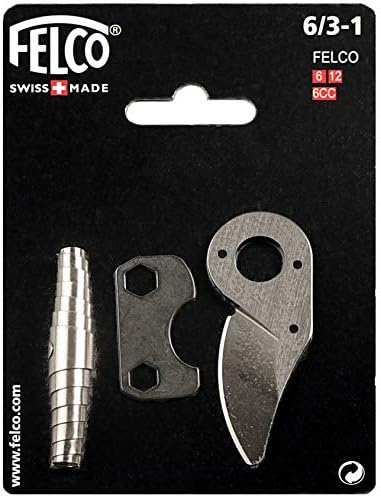 Felco Hand Pruner Replacement Kit (6/3-1) - Spare Blade, Spring, & Adjustment Key for Garden Shears & Clippers, Silver