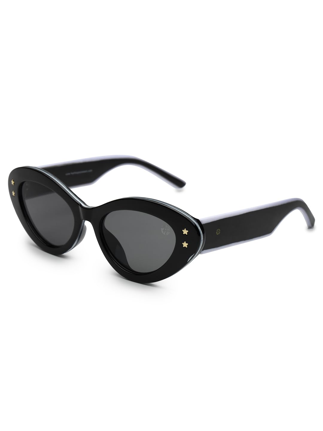Eyewear HASHTAG EYEWEAR Sunshades White & Black Medium Full Rim Cateye Sunglasses for Men & Women UV-Protected-picture-6