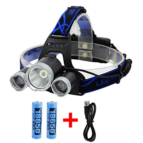 Headlamp,Cooltto Brightest 1500 High Lumen Rechargeable LED Work Headlight,Rotatable Waterproof Flashlight Kit with 18650 Batteries for Night Hunting Fishing Camping Outdoors