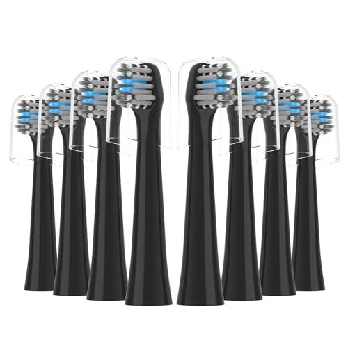 FEIHEAD Replacement Toothbrush Heads for Colgate Hum Connected Smart Battery Electric Toothbrush Head 8 Pack Black