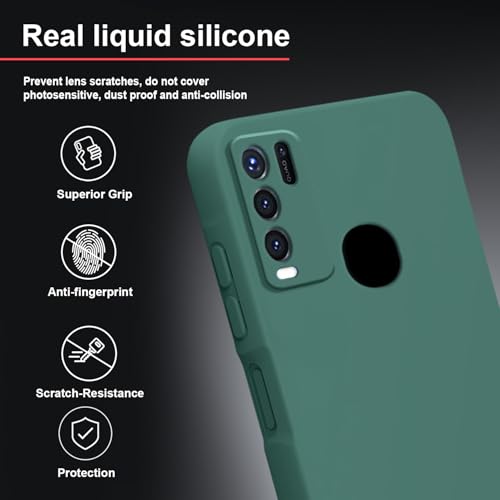 Image of TRUEUPGRADE Liquid Silicone Designed Back Case Cover for Vivo Y50 | Microfiber Inside, Full Protection | Bumper Back Cover Case for Vivo Y50 Green