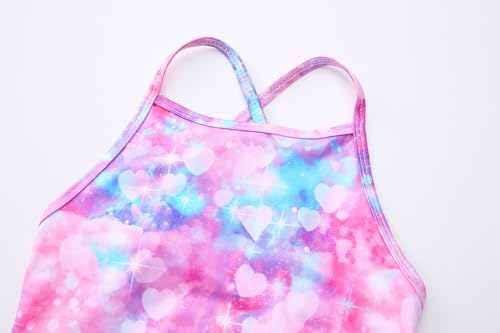 Image of LUOUSE Swimwear for Girls Swimsuits Quick Dry Cross-Back Adjustable Strap Bathing Suit for Kids 2-13 Years