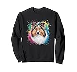 Colorful Watercolor Shetland Sheepdog Sheltie Dog