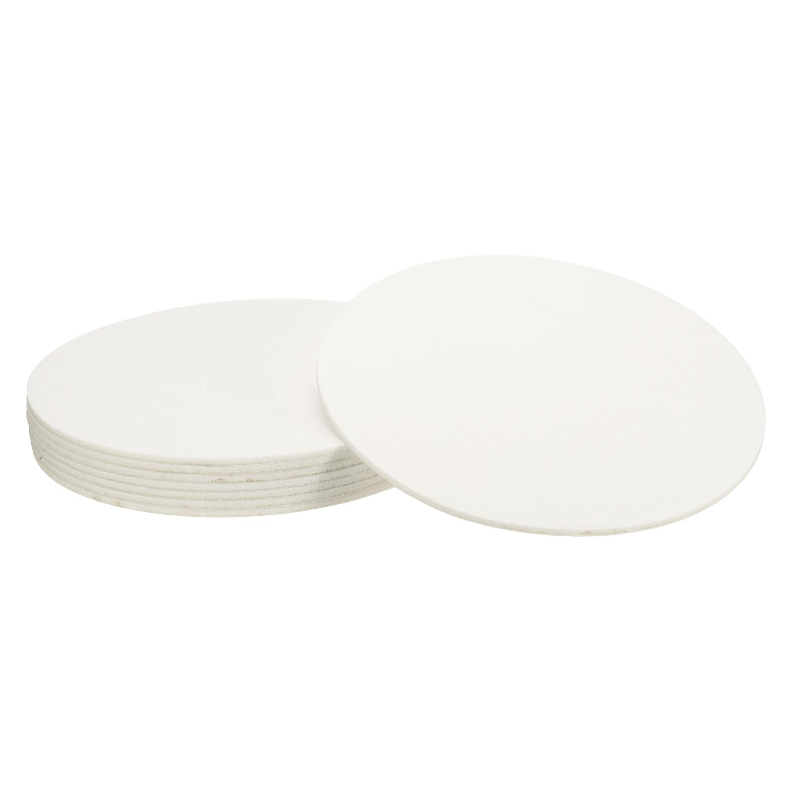 sourcing map 8Pcs Non Slip Felt Furniture Pads, 254mm Round Self Adhesive Felt Bumpers Noise Reducing Furniture Feet Floor Protector for Chairs Tables Furniture Legs (White 5mm Thick) — image 1