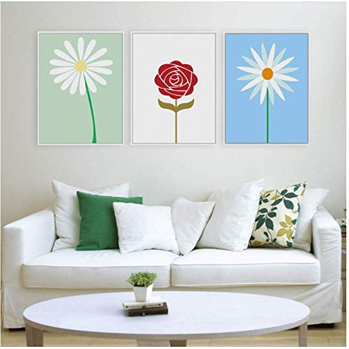 Toile peinture marguerite rose pour habiller un mur vide sans effort style minimaliste