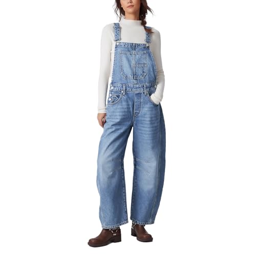 Ladyful Women's Overall Casual Straight Wide Leg Bib...