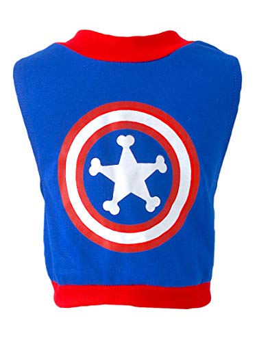 Regata Para Pet PP Azul, Capitão Aumérica Nitsa Milla para Cães