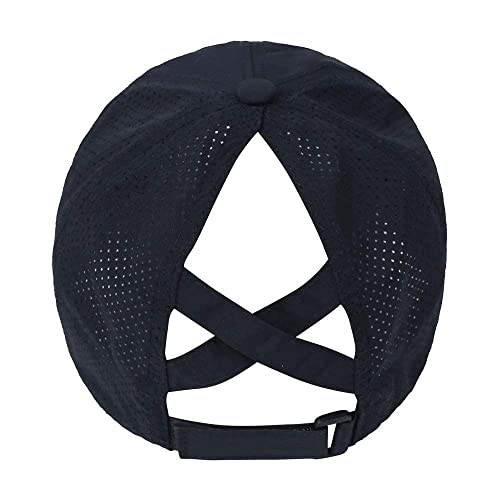 Epsoco Womens Ponytail Hole Baseball Cap Girls High Mesh Bun Sun Hat For Outdoor Sport Summer Beach Running Hiking Navy Blue #TOP2