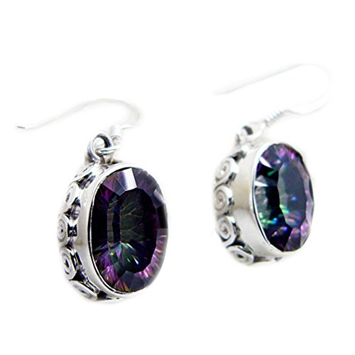 Boucles d'oreilles mystic quartz argent légères anti irritation oreille