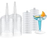 Roysmart 25 Stück Plastik Cocktailgläser, 200ml Margaritagläser Kunststoff, Cocktail Becher, Mehrweg Gläser für Sektempfang Hochzeit Geburtstag Picknick Party, Transparent