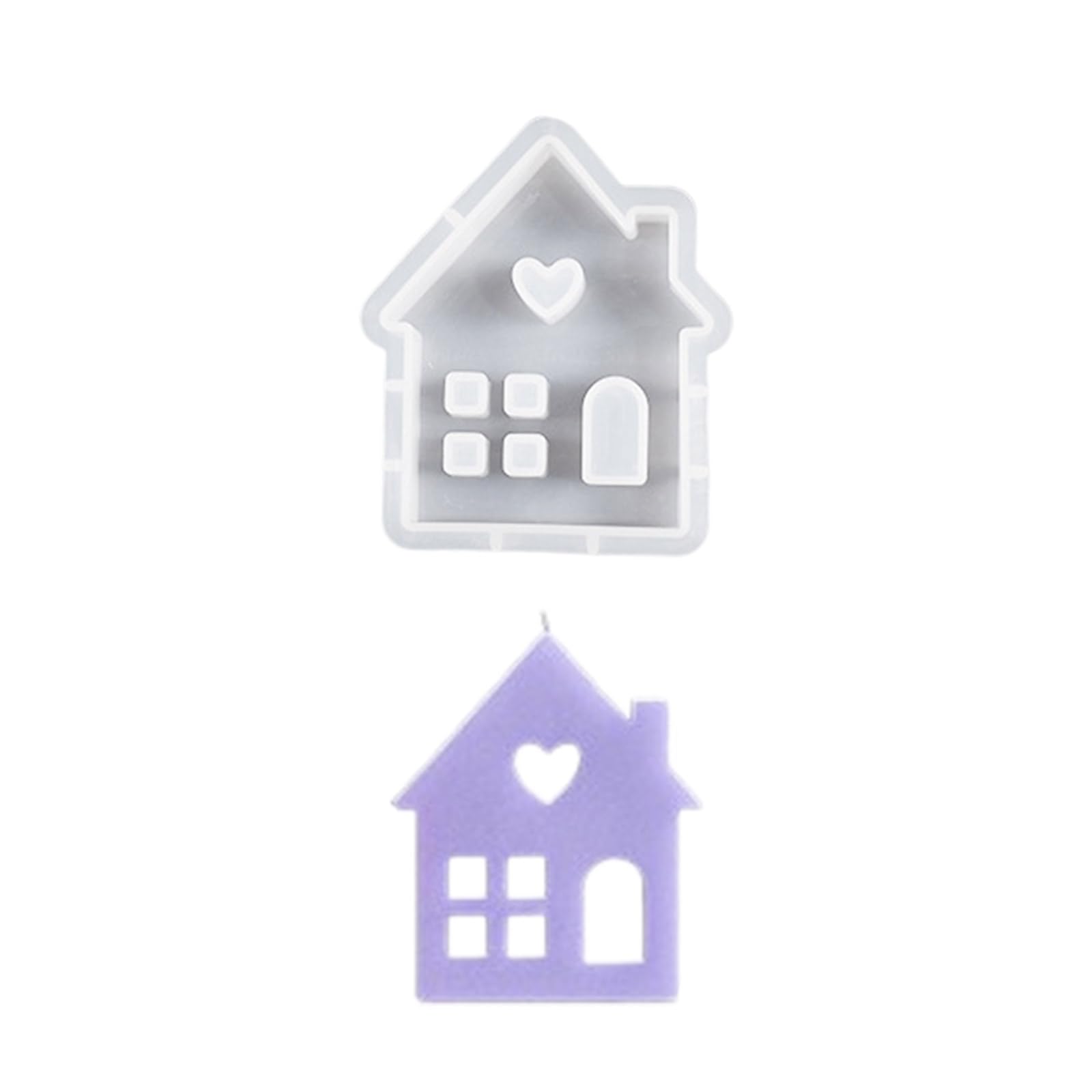 Formy silikonowe, MDHQ 3D House silikonowe formy do żywicy serce w kształcie domu foremka na świecę świeca zapachowa Making ciasto dekoracje narzędzia do pieczenia