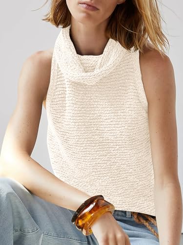 Imily Bela Womens Turtleneck Sweater Vest Sleeveless Loose Pullover Sweaters Knit Fashion Tank Tops4