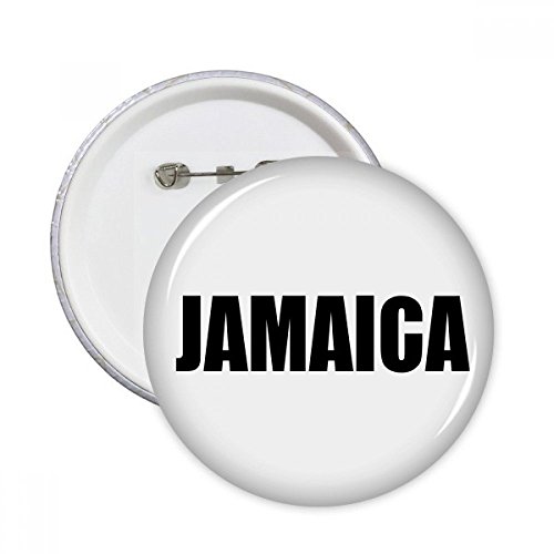 Badge Jamaïque bouton rond noir M en métal pour customiser les vêtements