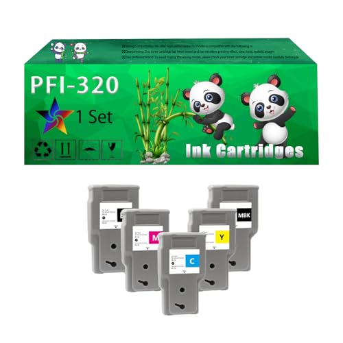 Replacement PFI-320 Ink Cartridges Compatible for Canon imagePROGRAF GP-200 GP-300 TM-200 TM-205 TM-300 TM-305 Printers, Up to 6000 Pages, Vivid Colors, Contains Chip (1 Set)