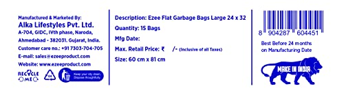 Image of Ezee Flat Garbage Bag-Large (Pack of 3, 45 Bags)