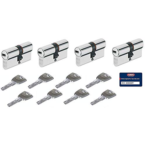 Preisvergleich Produktbild ABUS XP20S Doppelzylinder Codekarte, Bohrschutz, Not- und Gefahrenfunktion, gleichschließend (4 Stück 30 / 30 mm mit 8 Schlüssel)