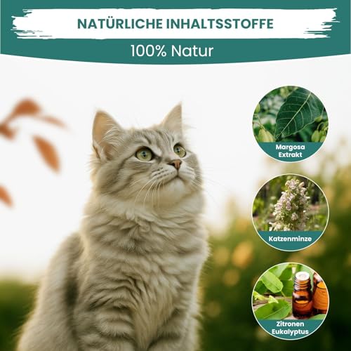MC-Royal® Spot On Natürlicher Zeckenschutz für Katzen [6 Monate effektiver Schutz vor Zecken] Zeckenmittel für Katzen - Repellent gegen Zecken, Sofortschutz