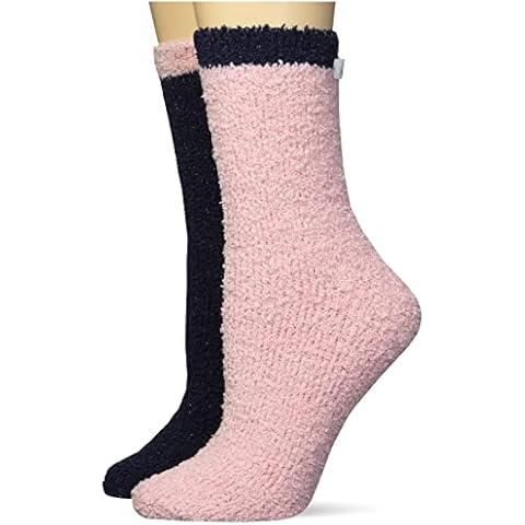 Karen Neuburger Women's 2 Pack Glitter Socks Fuzzy, Evenblu/Crlblsh, One Size Cover