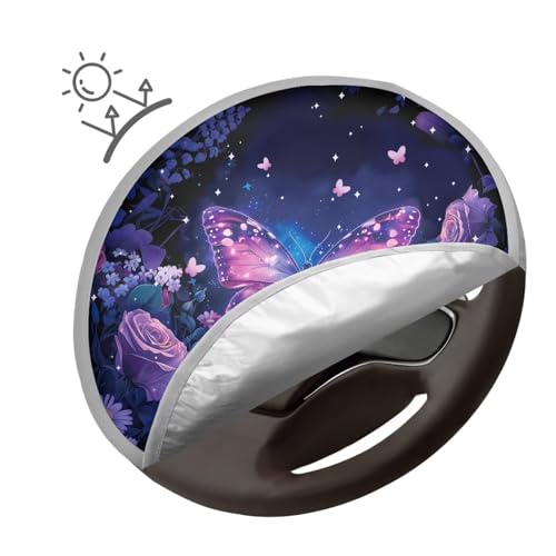 Image of Sunset Scenery Steering Wheel Sunshade Car Interior Design Sun Shade for UV Protection Removable Automotive Accessories Easy Installation Universal Vehicle Accessories