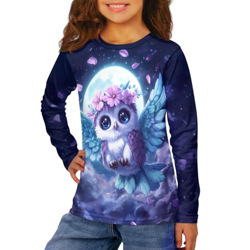 Image of Uourmeti Girls Graphic Tees Long Sleeve T Shirts for Teens Casual Tshirts Junior Sportswear Fall Tops