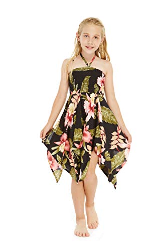 Image of Family Matching Hawaiian Clothes, Black Rafelsia | Lightweight 100% rayon • Family matching outfits • Beach vacations • Luaus • Cruises • Family photos