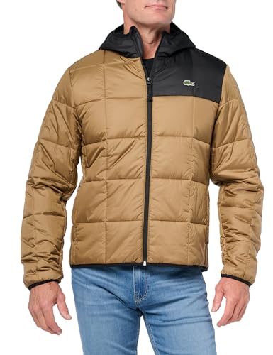Lacoste Men's Colorblock Quilted Jacket with Hood