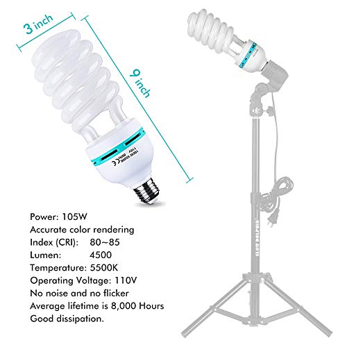 Slow Dolphin Photography Background Stand Support System With Muslin Backdrop (Chromakey Green Screen Kit),1050W 5500K Daylight Continuous Umbrella Lighting Kit For Photo Studio Product, Portrait #TOP2