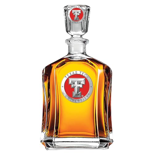 Image of Heritage Pewter Texas Tech Capitol Decanter | 24 OZ Whiskey Decanter for Liquor with Airtight Stopper | Expertly Crafted Pewter Glass